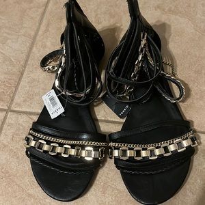 NWT TORRID GLADIATOR SANDALS w GOLD METAL DETAIL